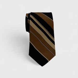 Vintage Harry Rosen Striped Silk Tie In Navy / Tan